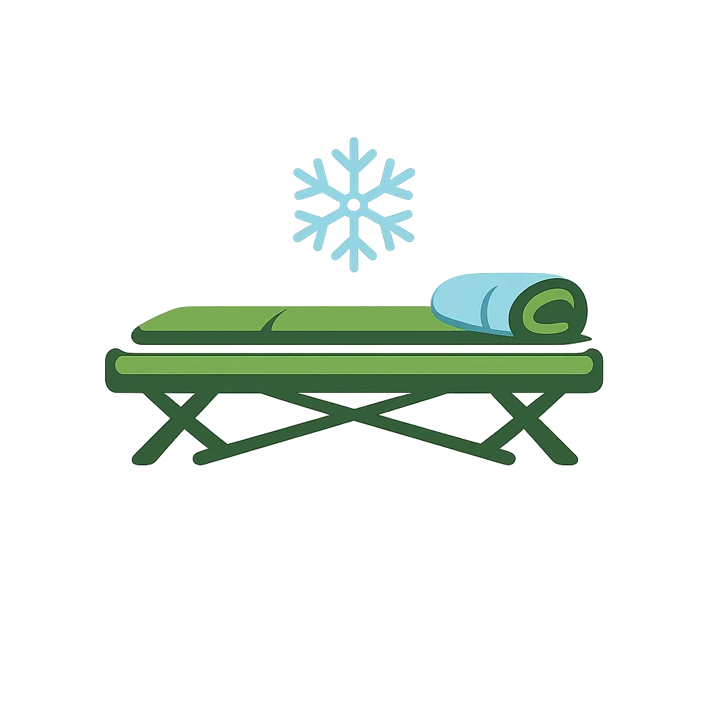 Winter camping bed recommendation icon