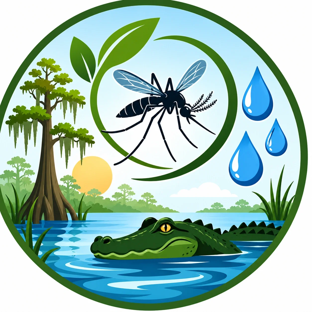 Swamp and humidity safety icon for southern camping