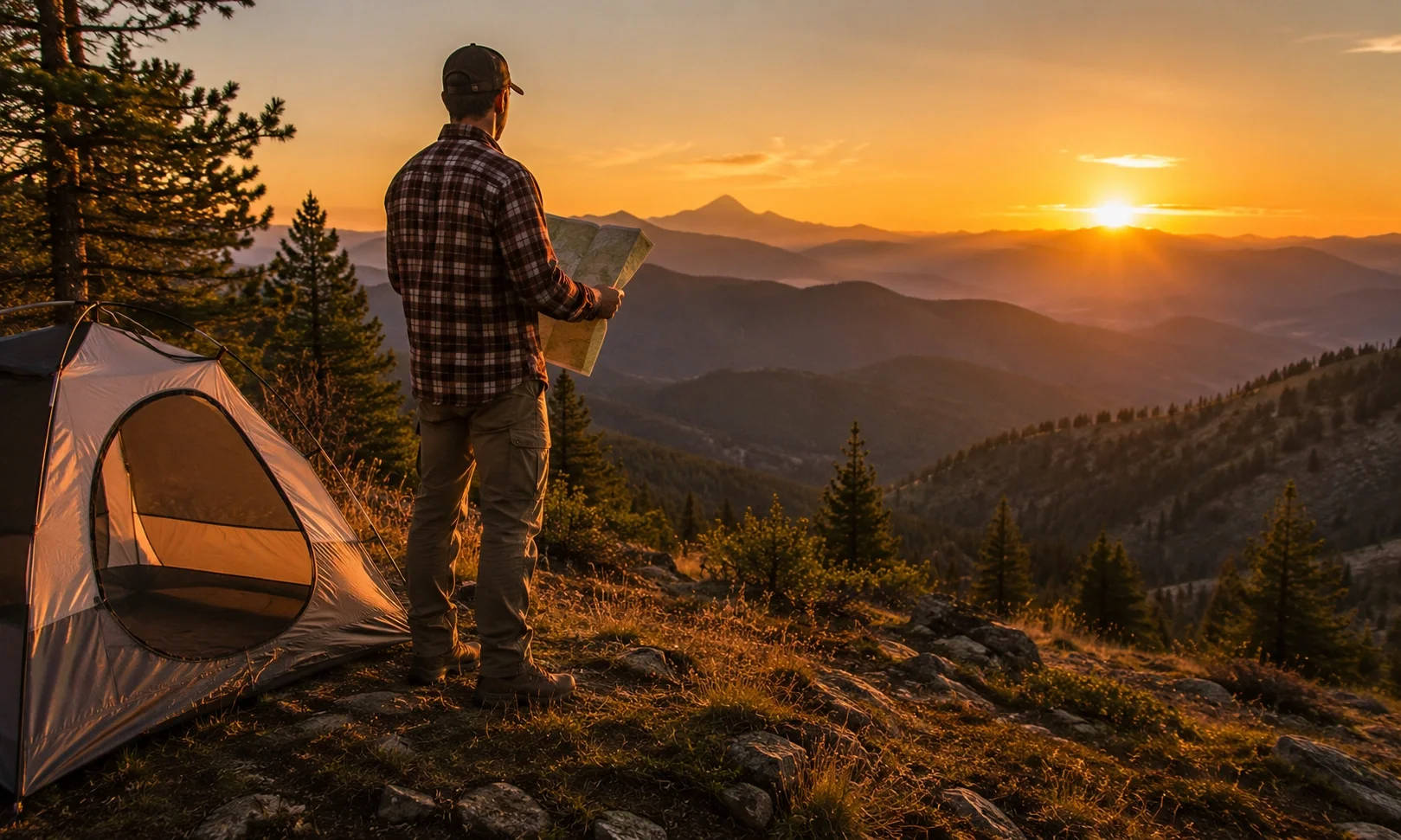 Founder and lead editor of CampLifeEssentials reviewing camping equipment at a test site