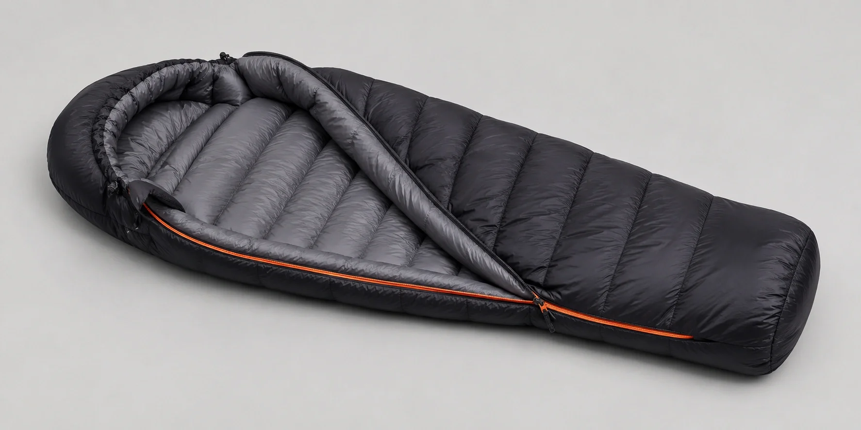 Winter-rated mummy sleeping bag with hood